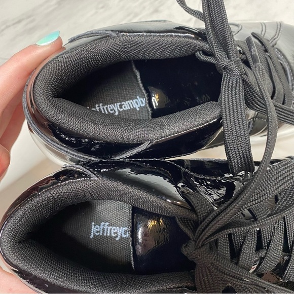 Jeffrey Campbell Limit Platform Black Patent Sneaker 8 - Picture 13 of 15
